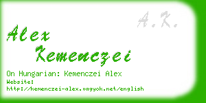 alex kemenczei business card